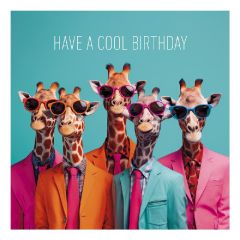 Cool birthday giraffes - 6.5x6.5