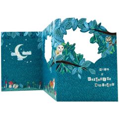 INSIDE Foldout, Birthday moon and owls - 5x7