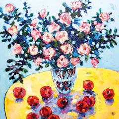 Plums and Roses - 6x6