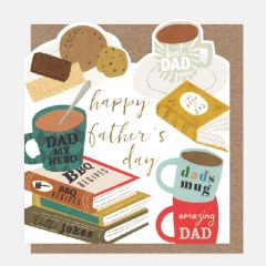 Happy fathers day, books and tea - 5x5