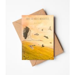 Wonderful birthday, birds - 4x6