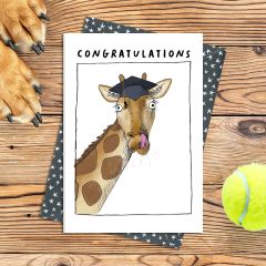 Graduation, giraffe - 4x6