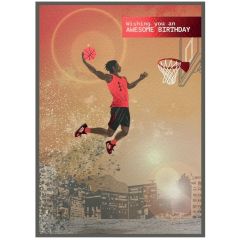 Awesome birthday, basketball - 5x7