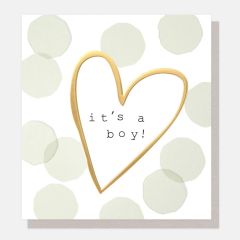 Baby boy, gold heart - 5x5