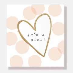 Baby girl, gold heart - 5x5