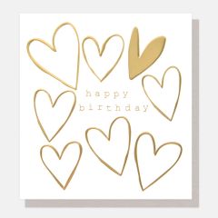 Happy birthday, gold hearts - 5x5