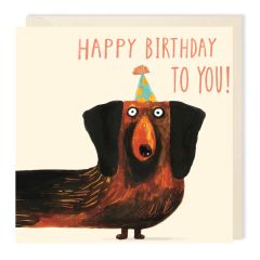 Birthday, sausage dog - 6x6