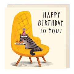 Birthday, Cat and cake - 6x6