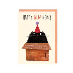 New Home, cat in box - 4x6