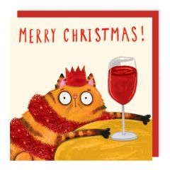 Christmas cat cheers - 6x6