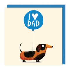 I heart dad, sausage dog - 6x6