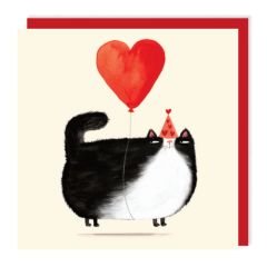 Valentines, cat and heart - 6x6