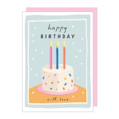 Happy birthday, cake and candles - 5x7