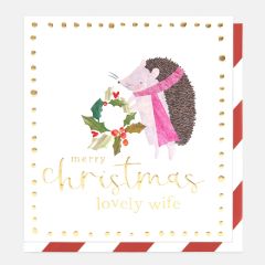Wife, Merry Christmas, hedgehog - 5x5