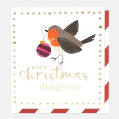 Daughter, Merry Christmas, robin - 5x5