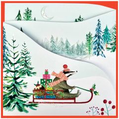 Foldout, badger, sledding - 5.5X5.5