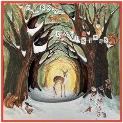 Foldout, deer in woods - 5.5x5.5
