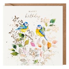 Birthday, blue tits - 6x6