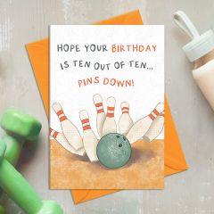 Birthday, ten pins down - 4x6