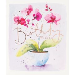 Birthday wishes, orchid - 5.5x6.25