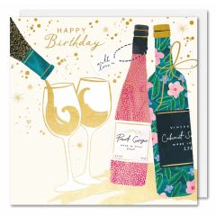Happy Birthday, wine - 6x6