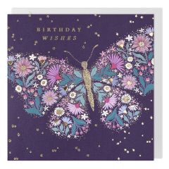 Happy Birthday, floral butterfly - 6x6