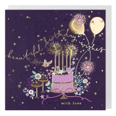 Birthday, cake and balloons - 6x6