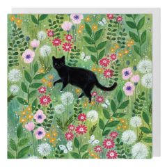 Cat amongst the flowers - 6x6