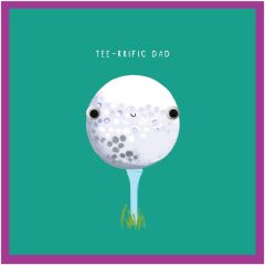 Googly, Tee rrific dad, golf ball - 5.5x5.5