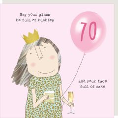 70, girl bubbles and cake - 6x6