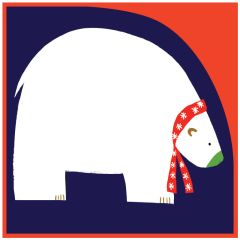 Polar bear with scarf - 5.5X5.5