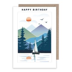 Happy birthday, sail boat - 5x7