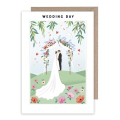 Wedding day, couple under arch - 5x7