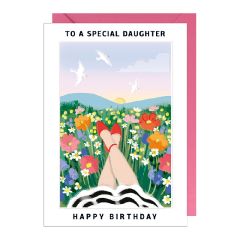 Daughter, birthday, flower meadow - 5x7