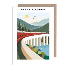 Happy birthday, train, viaduct - 5x7