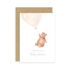 Baby shower, bear balloon - 4x6