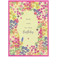 Birthday love, flowers - 4.5x6.5