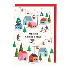 Merry Christmas, ski village - 5x7