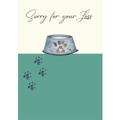 Sorry for your loss, Paw prints - 5x7