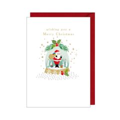 Merry Christmas, santa globe - 5x7