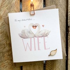 Wife, Anniversary, swans - 6x6