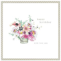 Happy birthday, flower bucket - 5.5x5.5