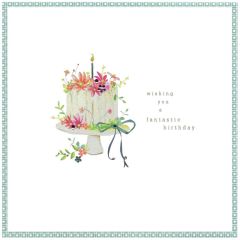 Fantastic birthday, cake and candle - 6.5x6.5