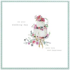 Wedding day happiness, cake - 6.5x6.5