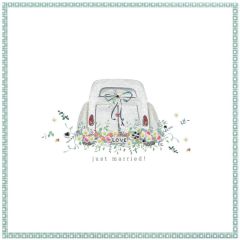 Just married, car and flowers - 6.5x6.5