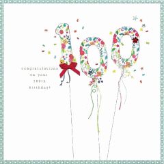 100, Happy birthday, congratulations - 6.5x6.5
