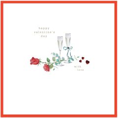 Happy valentine day, champagne - 6.5x6.5