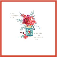 Wife, gorgeous, vase and flowers - 6.5x6.5