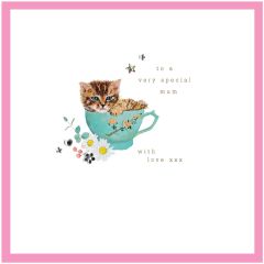 Special mum, kitten in cup - 5.5x5.5