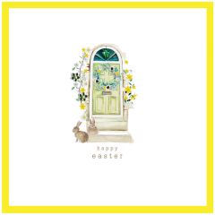 Happy easter, door and bunnies - 5.5x5.5